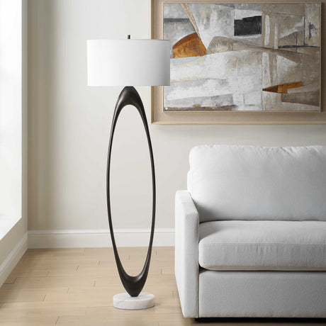 Sonic Open Oval Floor Lamp Bronze - Dark Brown by Uttermost - View 3