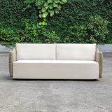 Sunset Wicker Outdoor Sofa Oatmeal / Oyster White - Light Brown / White by Uttermost - View 5