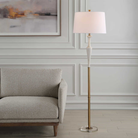 Colette White Stone Floor Lamp by Uttermost - View 2