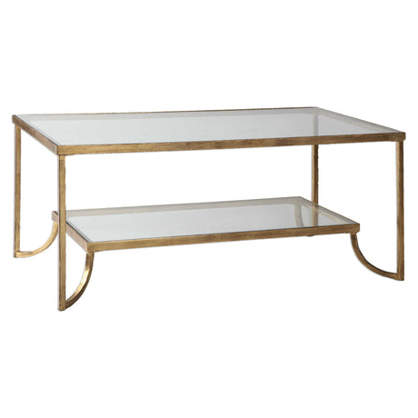 Katina Leaf Coffee Table - Gold by Uttermost - View 3