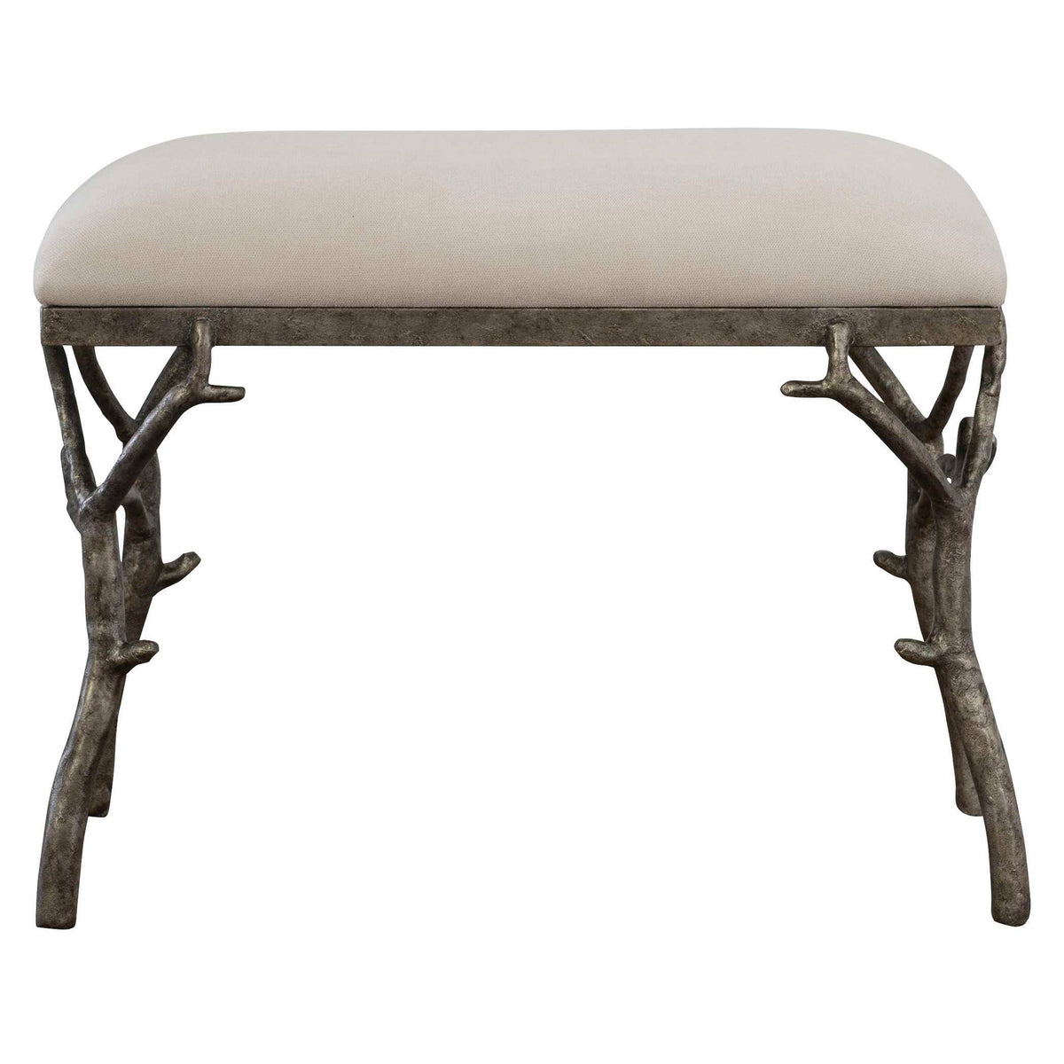 Lismore Small Fabric Bench - Beige / Dark Brown by Uttermost - View 3