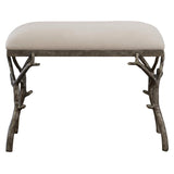 Lismore Small Fabric Bench - Beige / Dark Brown by Uttermost - View 3