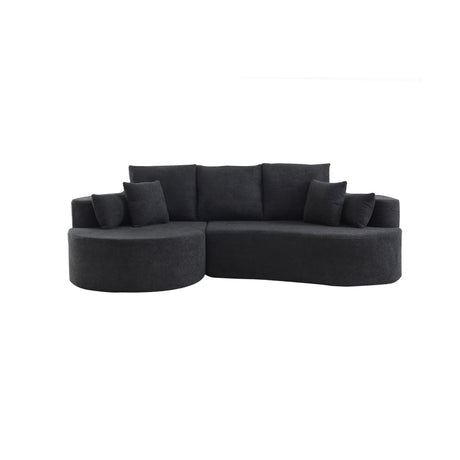 106 in. 2 - Piece Fabric Cloud Curved Sectional Boucle Sofa,CHAISE LOUNGE, BLACK - sold by Home Elegance USA