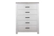 Modern Style 1pc Chest Two Tone Design Sleek Handles Bar Handles White Finish Bedroom Furniture