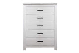 Modern Style 1pc Chest Two Tone Design Sleek Handles Bar Handles White Finish Bedroom Furniture