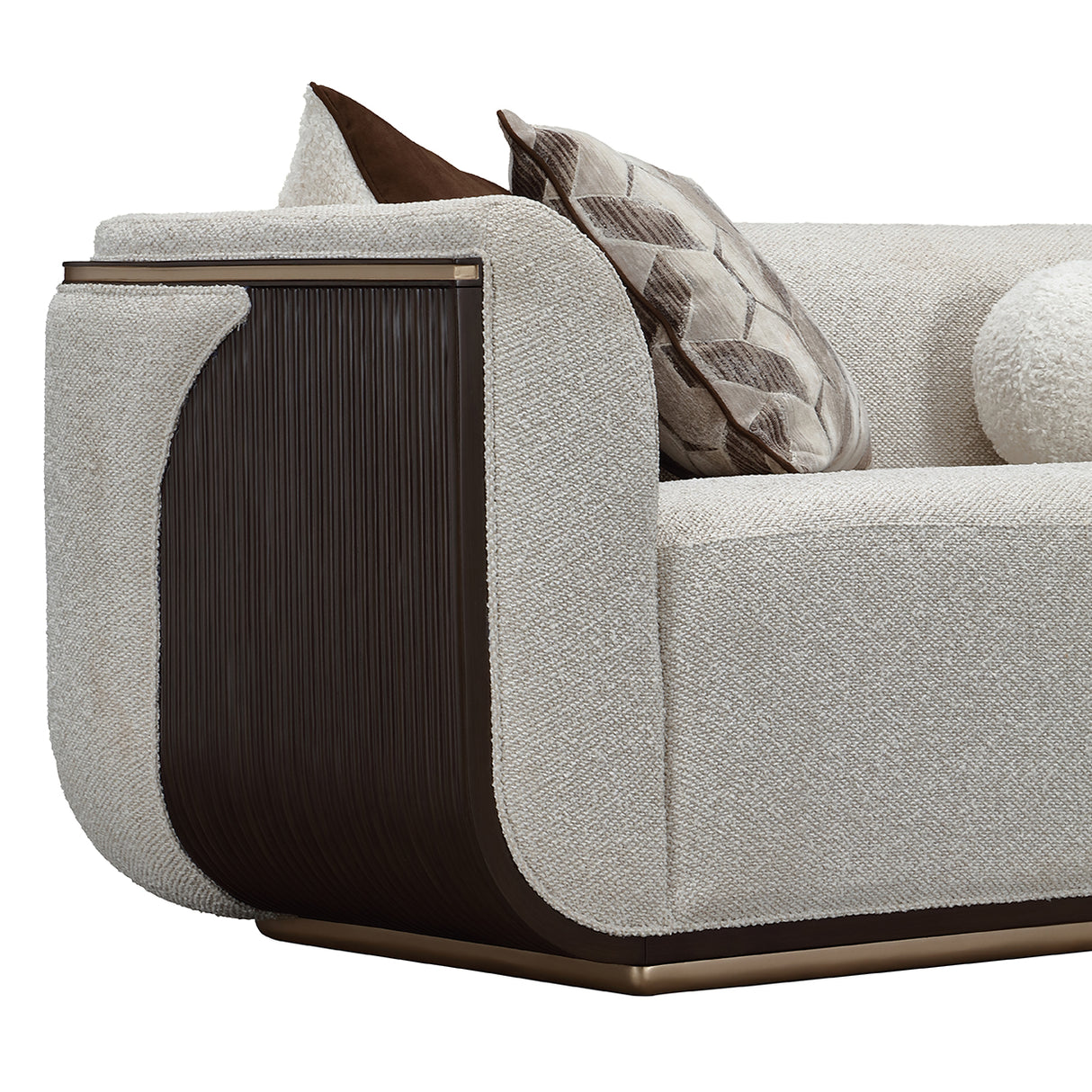 West Kensington Espresso Sofa Gold Base aico michael amini