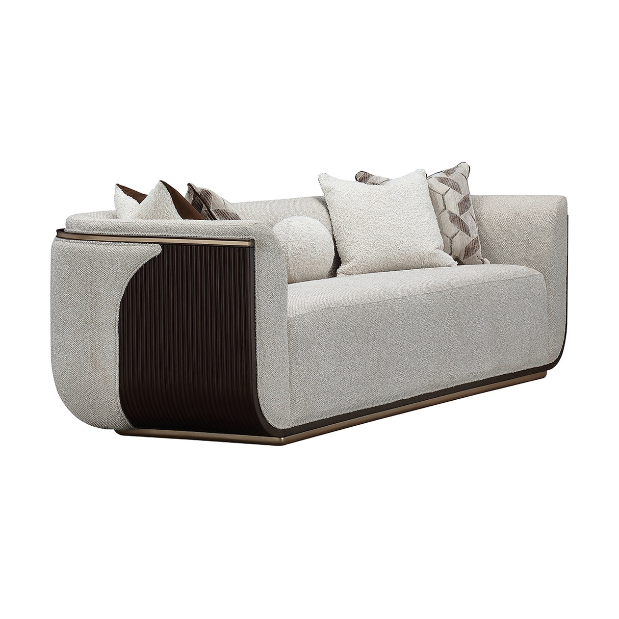 West Kensington Espresso Sofa Gold Base aico michael amini
