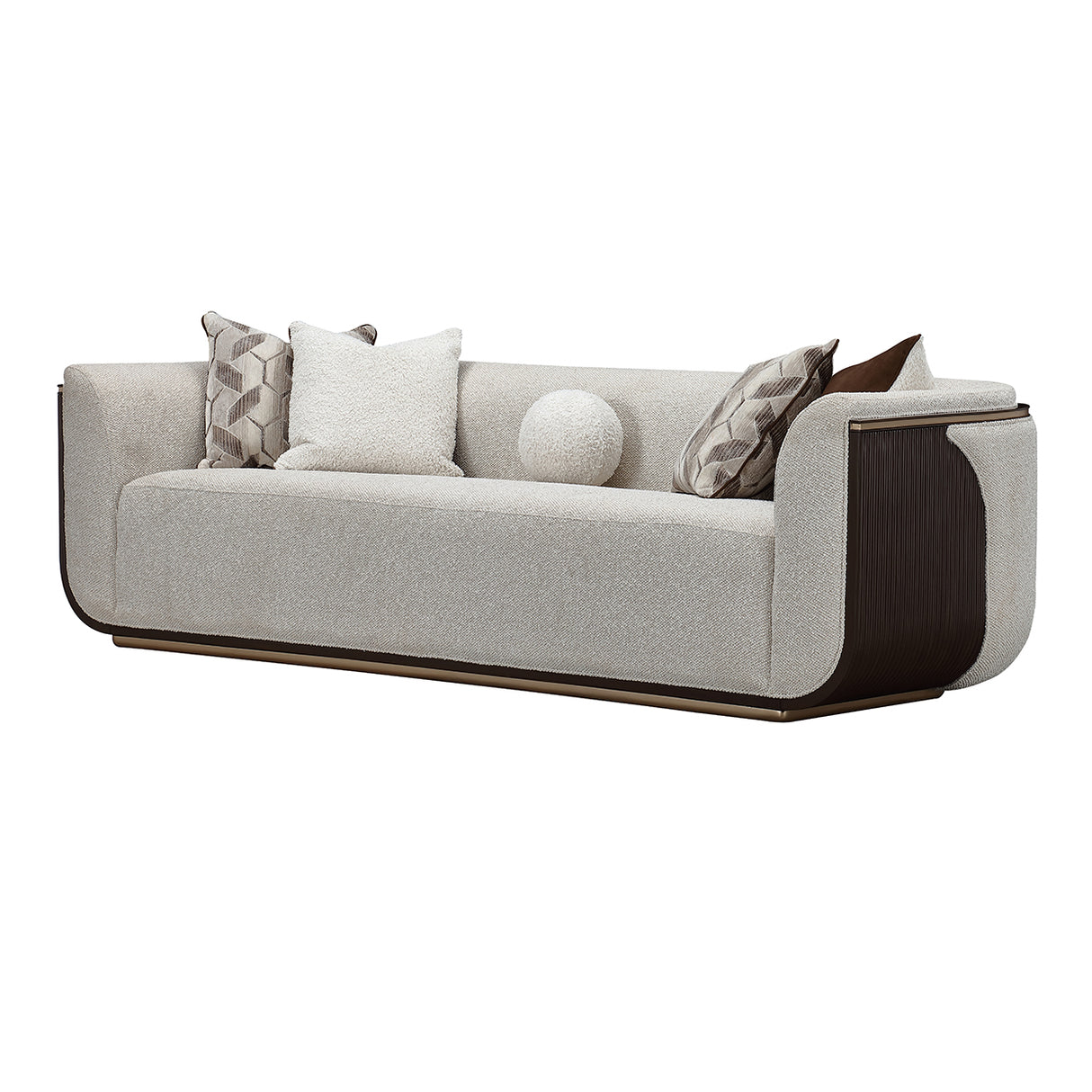 West Kensington Espresso Sofa Gold Base aico michael amini