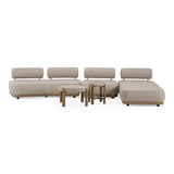 Alicante - Outdoor Grey Fabric + Latte 5-Piece Sofa Set - View Image 1
