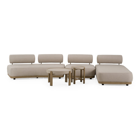 Alicante - Outdoor Grey Fabric + Latte 5-Piece Sofa Set - View Image 1