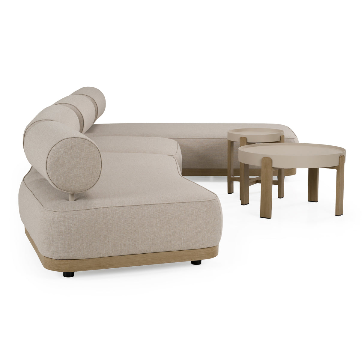 Alicante - Outdoor Grey Fabric + Latte 5-Piece Sofa Set - View Image 1