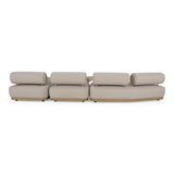 Alicante - Outdoor Grey Fabric + Latte 5-Piece Sofa Set - View Image 1