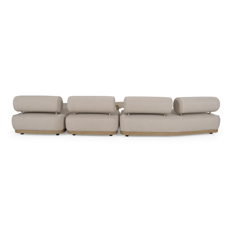 Alicante - Outdoor Grey Fabric + Latte 5-Piece Sofa Set - View Image 1