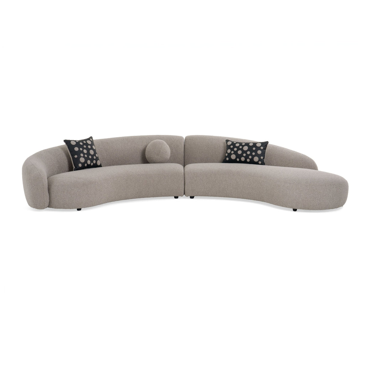 Divani Casa Allis - Glam Grey and Black Fabric Curved Sectional Sofa - VGOD - ZW - 21032 - GRY - SECT - Home Elegance USA - 1