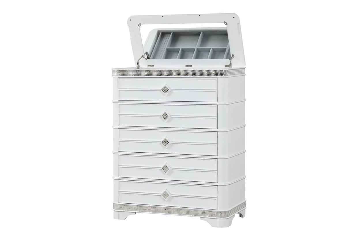 Amani Chest in White - Cosmos Furniture