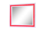 Amani Mirror in White with Red LED Lights - Cosmos Furniture