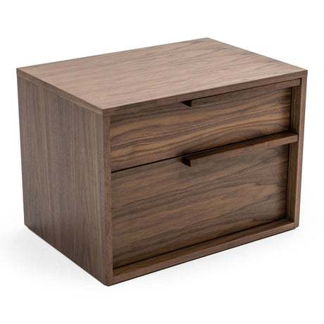 Queen Amberlie - Modern White Vegan Leather + Walnut 4-Piece Bedroom Set