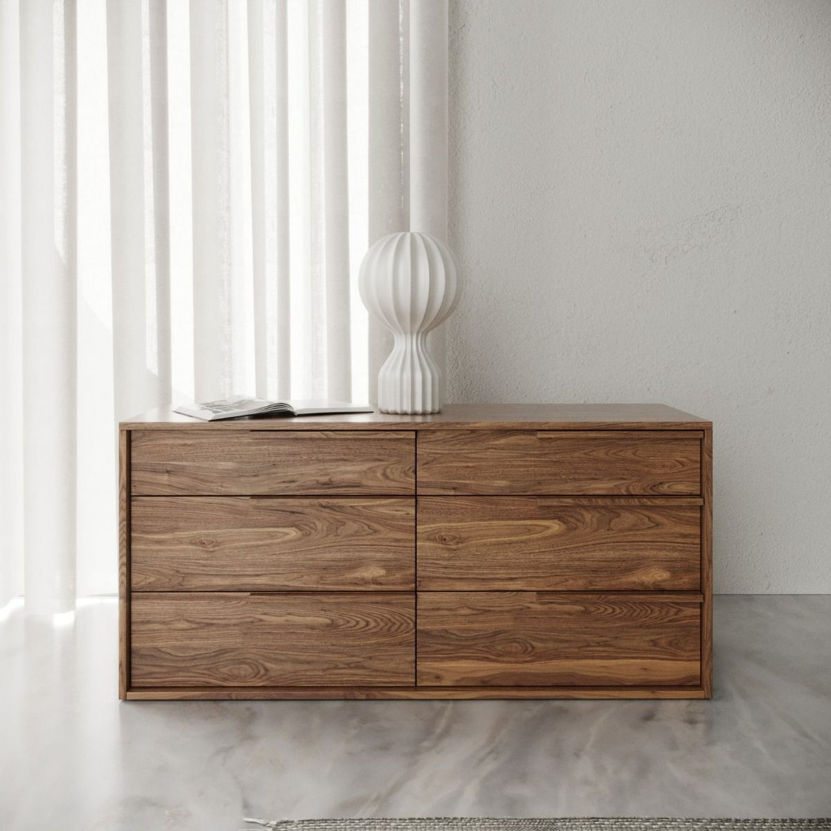California King Amberlie - Modern White Vegan Leather + Walnut 4-Piece Bedroom Set