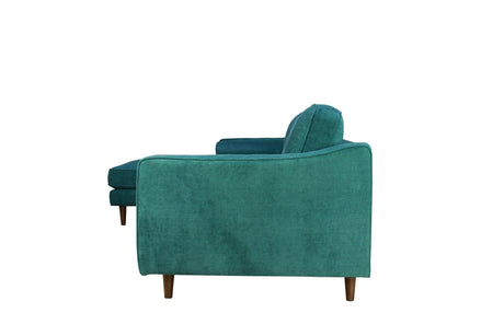 Anderson LAF Sectional Sofa Turquoise Upholstered 105" Wide - Mid-Century Modern
