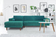 Anderson LAF Sectional Sofa Turquoise Upholstered 105" Wide - Mid-Century Modern