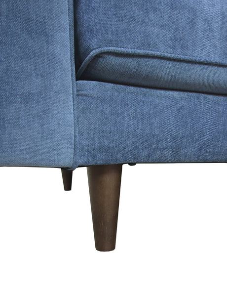Anderson RAF Sectional Sofa Denim Blue Upholstered 105" Wide - Mid-Century Modern