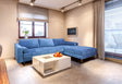 Anderson RAF Sectional Sofa Denim Blue Upholstered 105" Wide - Mid-Century Modern