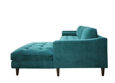 Anderson RAF Sectional Sofa Turquoise Upholstered 105" Wide - Mid-Century Modern
