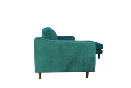 Anderson RAF Sectional Sofa Turquoise Upholstered 105" Wide - Mid-Century Modern