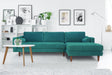 Anderson RAF Sectional Sofa Turquoise Upholstered 105" Wide - Mid-Century Modern