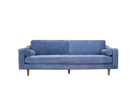 Anderson Sofa Denim Blue Upholstered 90 inch - Mid-Century Modern Design