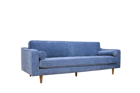 Anderson Sofa Denim Blue Upholstered 90 inch - Mid-Century Modern Design