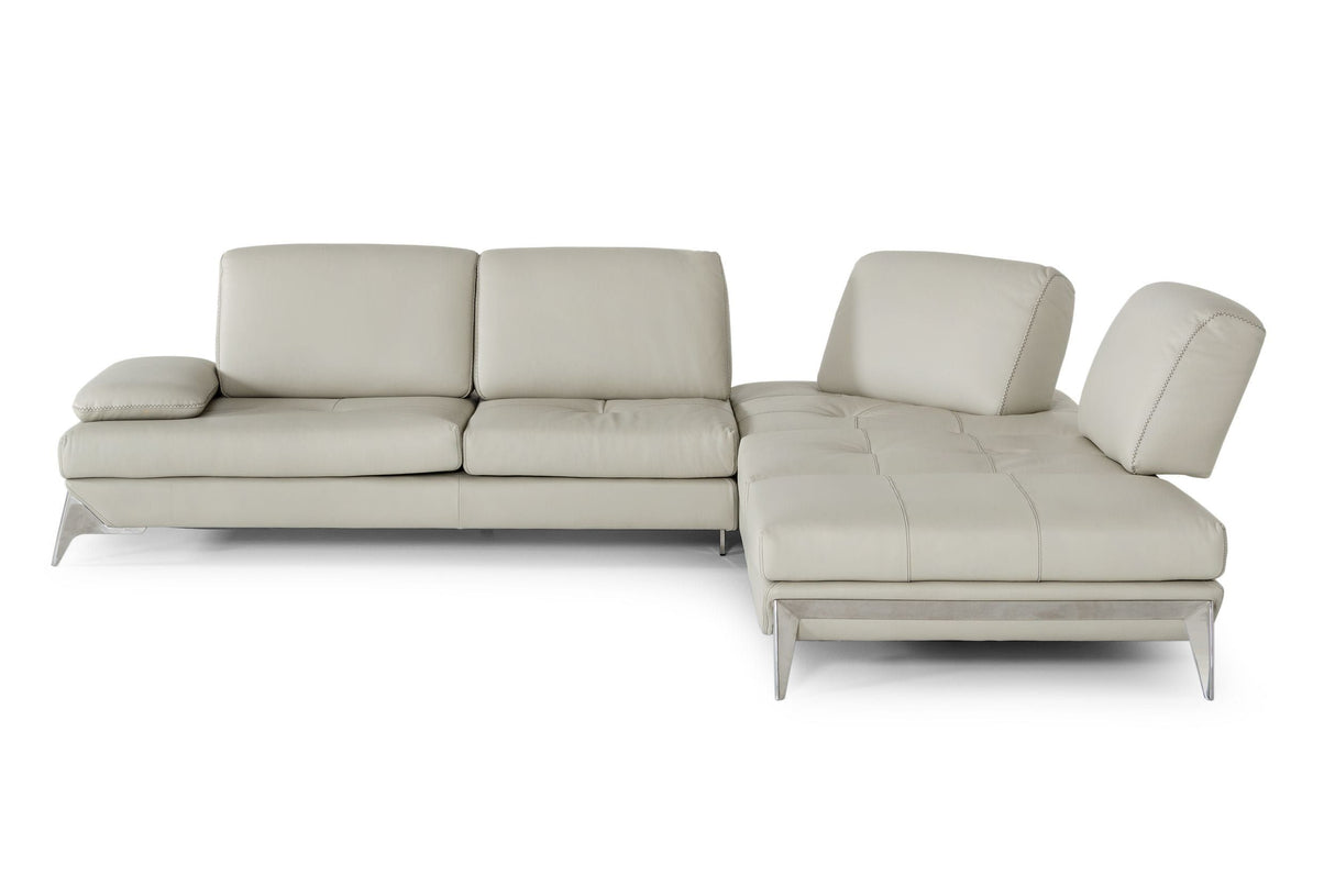 LaMod Italia Andrea Modern Grey Leather Sectional Sofa – Sleek Italian Design & Superior Comfort