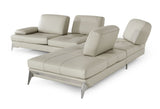 LaMod Italia Andrea Modern Grey Leather Sectional Sofa – Sleek Italian Design & Superior Comfort