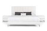 Angela - Eastern King Italian Modern White Eco Leather Bedroom Set - View Image 1