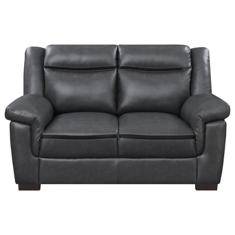 Arabella Pillow Top Upholstered Loveseat Grey | Coaster | Home Elegance USA