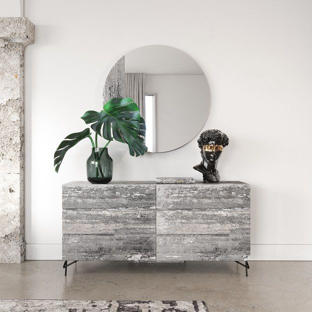 Queen Lamont + Aria - Modern Beige Fabric + Grey Texture 4-Piece Bedroom Set