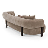 Arnaud - Modern Tan Fabric + Brown Oak Sofa - View Image 1