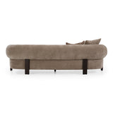 Arnaud - Modern Tan Fabric + Brown Oak Sofa - View Image 1