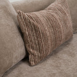 Arnaud - Modern Tan Fabric + Brown Oak Sofa - View Image 1