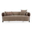 Arnaud - Modern Tan Fabric + Brown Oak Loveseat Sofa - View Image 1