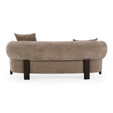 Arnaud - Modern Tan Fabric + Brown Oak Loveseat Sofa - View Image 1