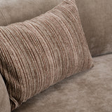 Arnaud - Modern Tan Fabric + Brown Oak Loveseat Sofa - View Image 1