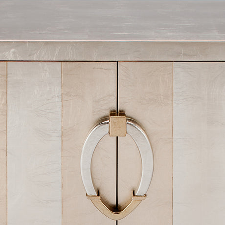 Artmax 2703-S Cabinet – Champagne Stripe and Silverleaf Finish Detail