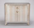 Artmax 2703-S Silverleaf and Champagne Stripe Accent Cabinet – Front View