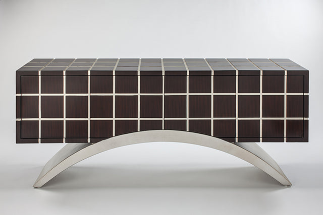 Artmax 2713-S Cabinet with Dark Chocolate Checker Design – Front View