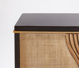 Artmax 2726-S Cabinet – Linen-Textured Doors with Antique Gold Design Detail