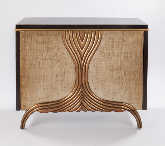 Artmax 2726-S Tobacco and Linen-Texture Gold Accent Cabinet – Front View