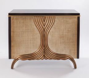 Artmax 2726-S Tobacco and Linen-Texture Gold Accent Cabinet – Front View