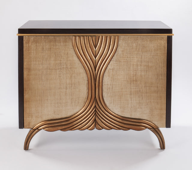 Artmax 2726-S Tobacco and Linen-Texture Gold Accent Cabinet – Front View