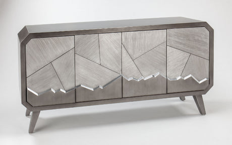 Artmax 2729-S Cabinet with Silvery Gray Textured Doors – Angle View